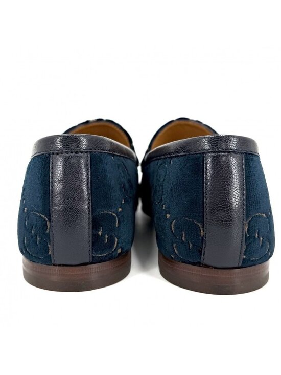Gucci Loafers Horsebit GG Velvet 6 Sizes Velour Navy Antique Gold main image 6